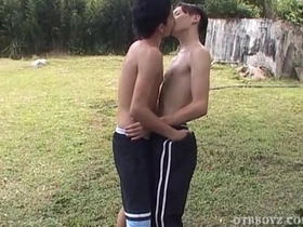 拉丁青年马里奥和莱昂纳多户外交配